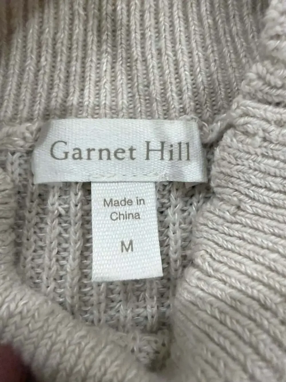 Garnet Hill Wool Linen Striped Puff Sleeve Mock Neck Sweater Medium Cozy - Picture 4 of 7